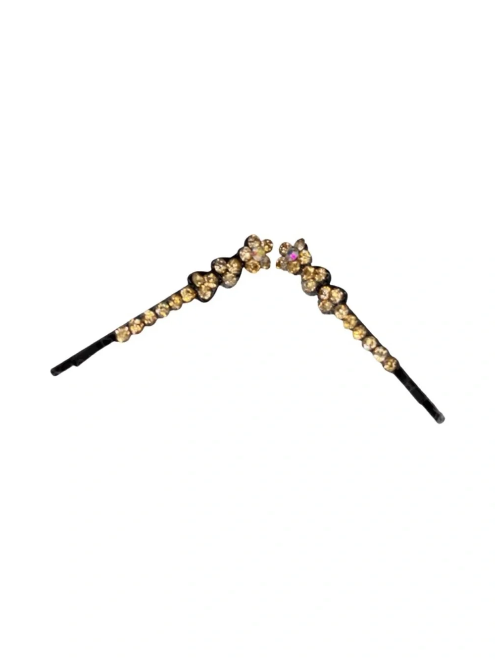Gold Crystal Floral Hair Pins - Women Accessories FINAL PRICE DROP